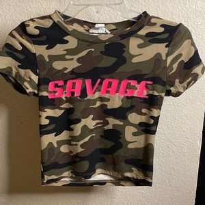 Size small camouflage smooth material